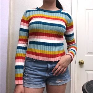 Retro Striped Colorful Sweater